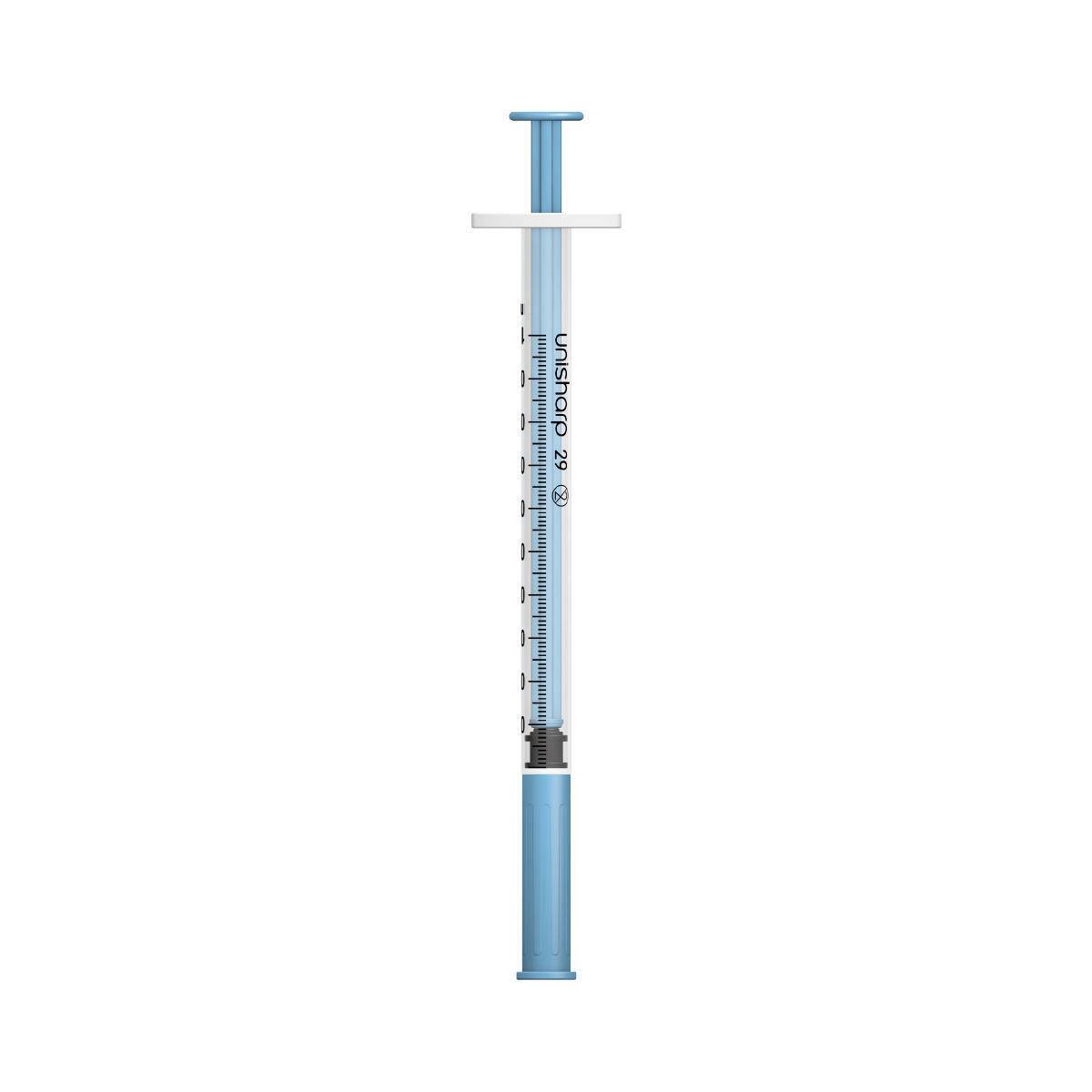 1 ml 0,5 tuuman 29 g sininen Unisharp ruisku ja neula u100